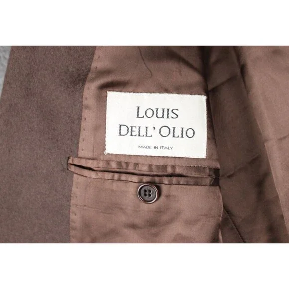 Louis Dell Olio Brown 100% Italian Cashmere Coat Blazer Jacket Mens Size 42R